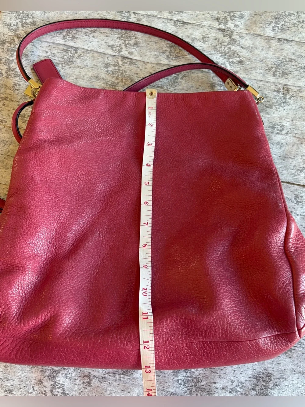 Preloved COACH MADISON PHOEBE LEATHER SHOULDER BAG PURSE PINK PEONY